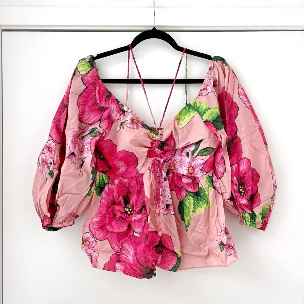 NWOT Farm Rio Embroidered Chita Blouse S - Picture 5 of 16